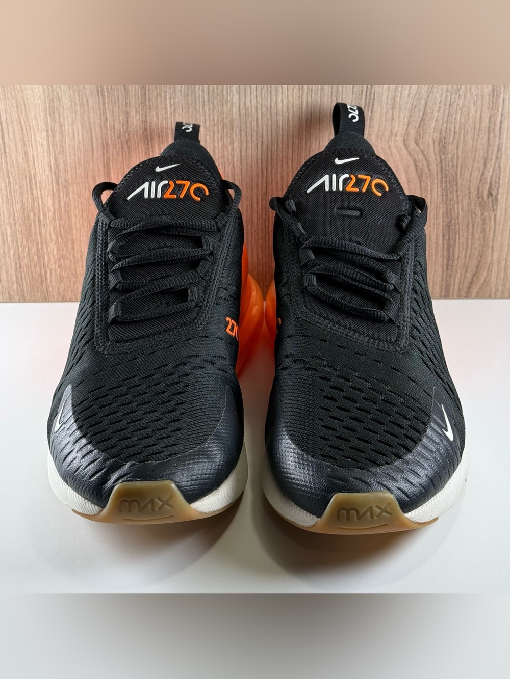Nike Air Max 270 Black Phantom Total Orange Shoes AH8050-030 Men’s Size 8.5 - Picture 2 of 9